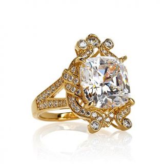 Jean Dousset 8.88ct Absolute™ Cushion Cut and Round "Crown" Cocktail Ring