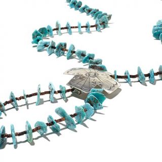 Chaco Canyon Southwest Turquoise Chip and Shell Bead Cross Necklace
