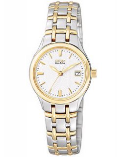 Citizen Womens Eco Drive Two Tone Stainless Steel Bracelet Watch 25mm EW1264 50A   Watches   Jewelry & Watches