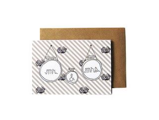 'mr. and mrs.' embroidery hoop card by scissor monkeys