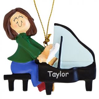 Personal Creations Brunette Female Musician Ornaments   Piano