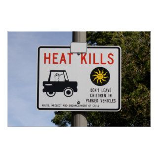 HEAT KILLS   Don't leave children in parked cars Poster