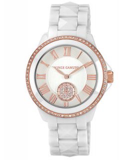 Vince Camuto Watch, Womens White Ceramic Bracelet 38mm VC 5056RGWT   Watches   Jewelry & Watches