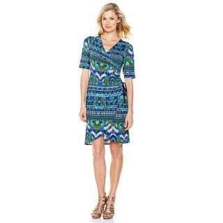 Tiana B. "So Chic" Printed Faux Wrap Dress