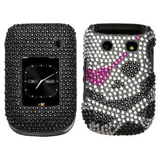 Mybat BB9670HPCDM012NP Dazzling Diamante Bling Case for BlackBerry Style 9670   Retail Packaging   Skull Cell Phones & Accessories