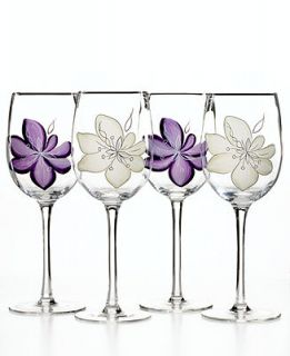 Laurie Gates Glassware by Artland, Set of 4 Anna Plum Wine Glasses  