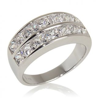 2.10ct Absolute™ Square Sterling Silver Double Row Channel Ring