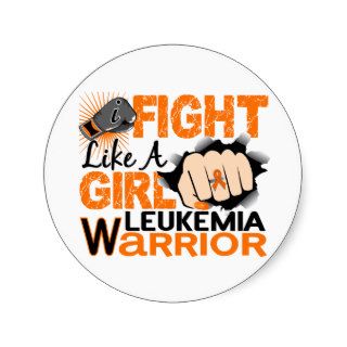 Fight Like A Girl Leukemia 20.2 Round Stickers