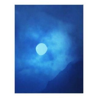 MOON covered with CLOUDS   NIGHT SKY Letterhead Template