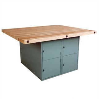 Shain Four Station Workbench with Four Locker Openings