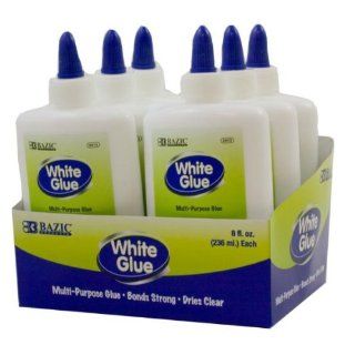 Bazic 8 Oz (236mL) Jumbo White Glue w/ PDQ Display Case Pack 24  General Purpose Glues  Electronics