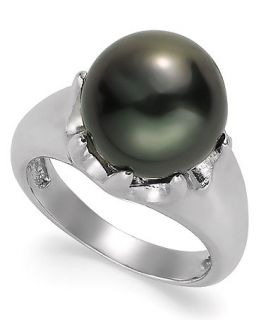 Pearl Ring, Sterling Silver Cultured Tahitian Pearl Ring (11mm)   Rings   Jewelry & Watches