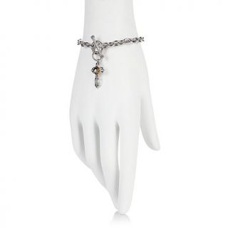 Michael Anthony Jewelry® Nativity Stone Stainless Steel 7 1/2" Charm Bracel