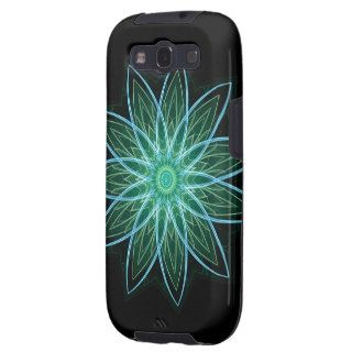 Fractal Flower Green   Floral Mandala Star Samsung Galaxy S3 Cases