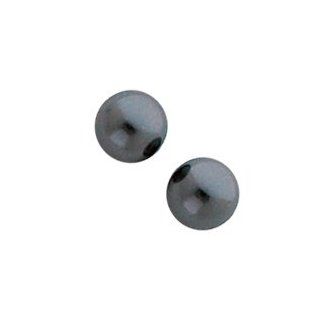 4mm Dark Grey Faux Pearl Blomdahl Titanium Earrings Jewelry