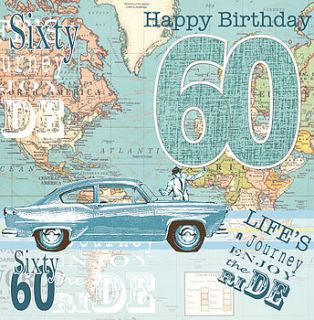 travel in style age 60 birthday card by cavania