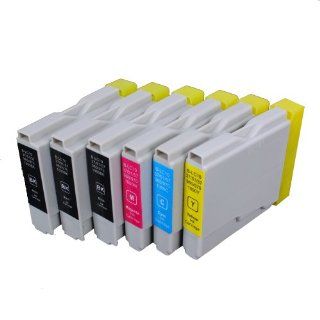 6 Pack Compatible Brother LC 51 , LC51 3 Black, 1 Cyan, 1 Magenta, 1 Yellow for use with Brother DCP 130 C, DCP 135 C, DCP 150 C, DCP 330 C, DCP 350 C, DCP 540 CN, FAX 1355, FAX 1360, FAX 1460, FAX 1560, FAX 1860 C, FAX 1960 C, FAX 2480 C, MFC 230 C, MFC 2