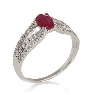 Victoria Wieck .83ct Ruby and White Zircon 14K Ring