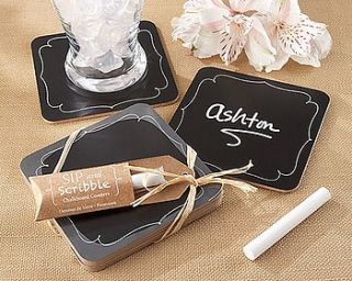 set of four chalkboard coasters by hope and willow