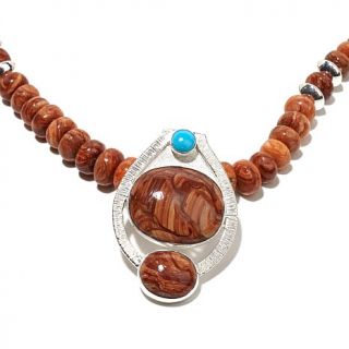 Jay King Caramel Opal and Sleeping Beauty Turquoise Pendant with 21 1/2" Neckla