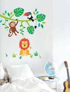 jungle friends wall stickers by the little blue owl
