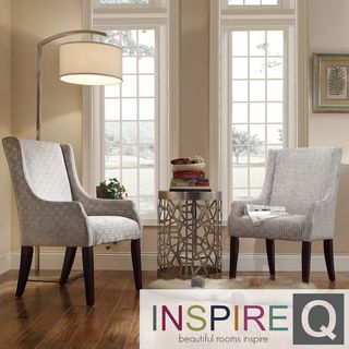 INSPIRE Q Jourdan Grey Link Sloped Arm Hostess Chair INSPIRE Q Dining Chairs