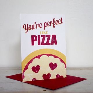 you're perfect like pizza card by lovely cuppa