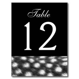Black White Cheetah Table Number Part of Set of 12 Postcard