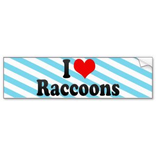 I Love Raccoons Bumper Sticker