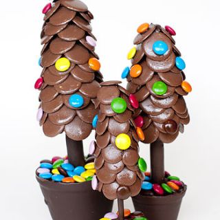 candy and chocolate button christmas tree by sweet trees