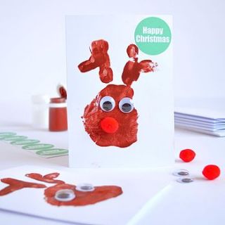make five handprint reindeer cards kit by imagine photowords & craft kits