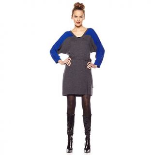 DKNY Jeans Colorblock Sweater Dress with Self Belt