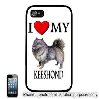 Keeshond I Love My Dog Apple iPhone 5 Hard Back Case Cover Skin Black Cell Phones & Accessories