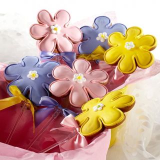 Cookie Gallery 6pk. Spring Flower Cookies on a Stick 
