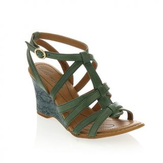Born® Crown Series "Yulia" Leather Strappy Wedge Sandal