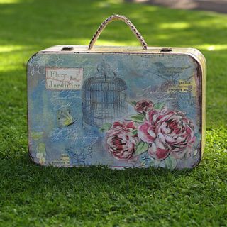 floral vintage style suitcase storage box by this is pretty