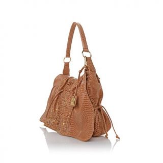 Chi by Falchi Embossed Suede Oversized Hobo with Tassel