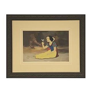 Disney Snow White ''Smile For Me'' LE Framed Sericel Over Lithograph Background   Prints