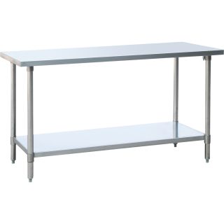 Roughneck Stainless Steel Work Table — 72in.W x 24in.D x 35in.H  Work Tables