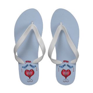 Ornate Heart Blue Bird Love Sandals