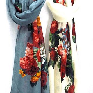 winter floral scarf by cherry & joy