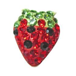 Sterling Silver Crystal Strawberry Earrings Crystal, Glass & Bead Earrings