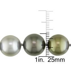 Miadora 14k White Gold Tahitian Pearl and Diamond Necklace (10 13 mm) Miadora Pearl Necklaces