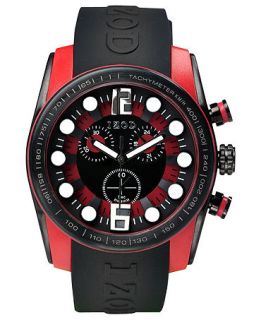 Izod Watch, Unisex Chronograph Sport Black Rubber Strap 48mm IZS2 3BLKRED   Watches   Jewelry & Watches