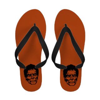Scary Zombie Monster Face Flip Flops