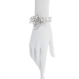Margaret Rowe L.A. "Floral Decadence" Clear Crystal 2 Row Beaded Bracelet