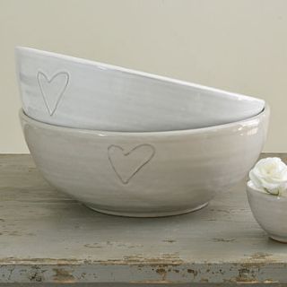 heart ceramic serving bowl by primrose & plum