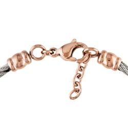 Miadora Stainless Steel Cubic Zirconia Heart Station 7 inch Cable Bracelet Miadora Cubic Zirconia Bracelets