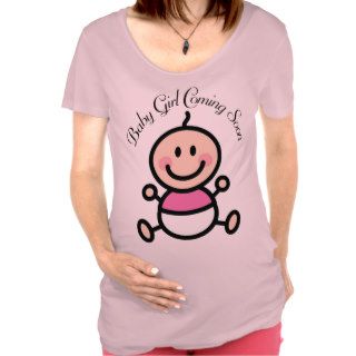 Baby Girl Coming Soon Stick Figure MaternityTee Maternity T shirts