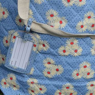 blue daisy floral luggage tag by pippins gifts and home accessories